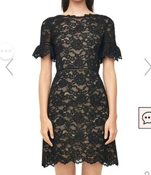 Rebecca Taylor Lace Cocktail Party Special Event Little Black Dress Sz 12Holiday